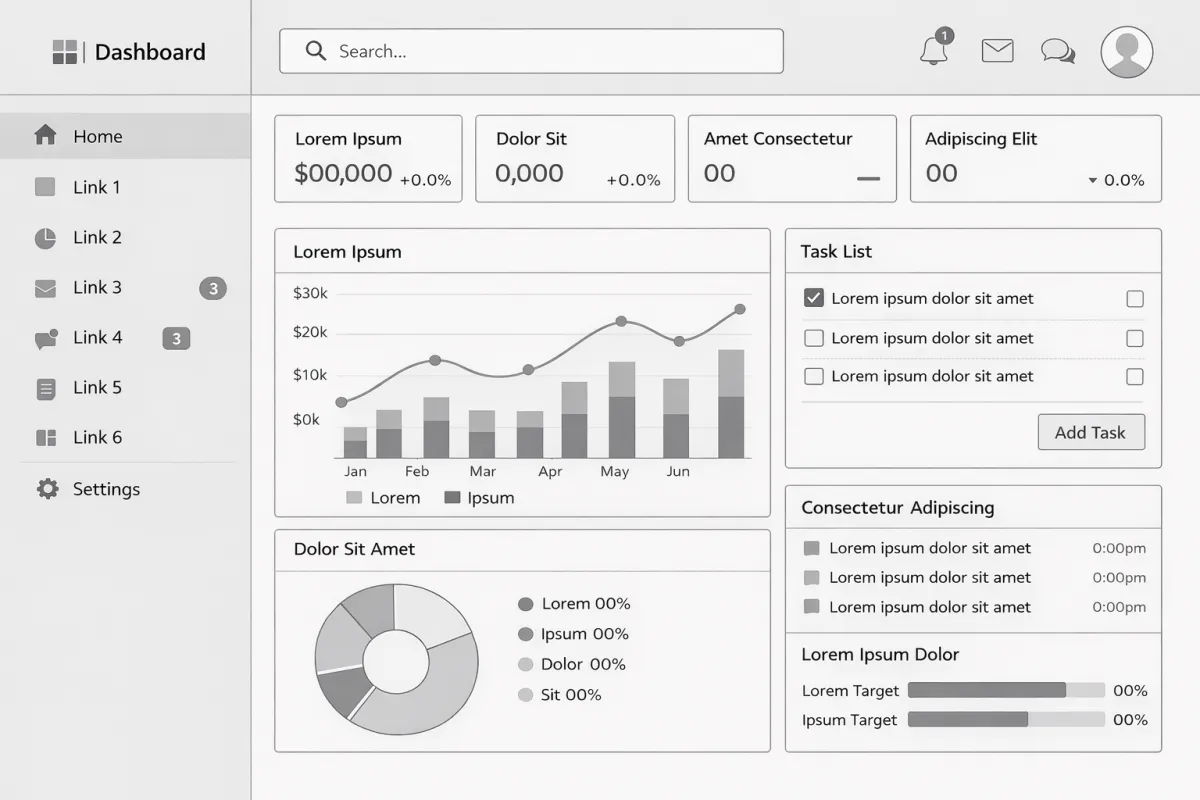 Web application wireframe