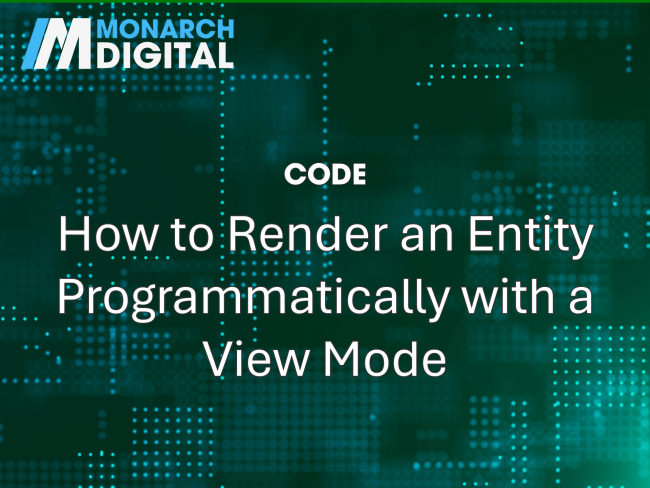 How to Render an Entity Programmatically with a View Mode