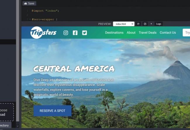 Tripsters homepage dynamic design